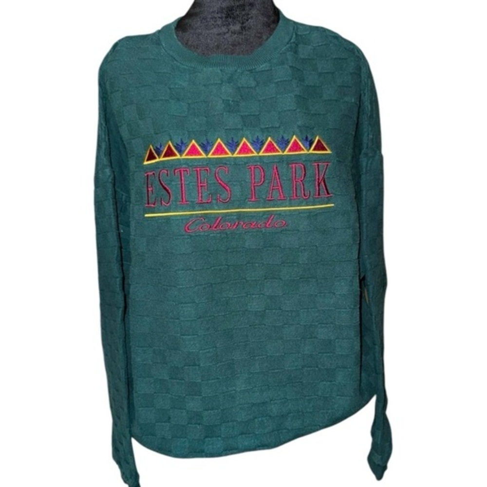 VTG 80s/90s Time Square ESTES PARK COLORADO Embroidered made in USA sz L